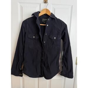 Filson Navy Cotton Button Up Shirt Women’s XS Workwear Heritage Utility Tailored